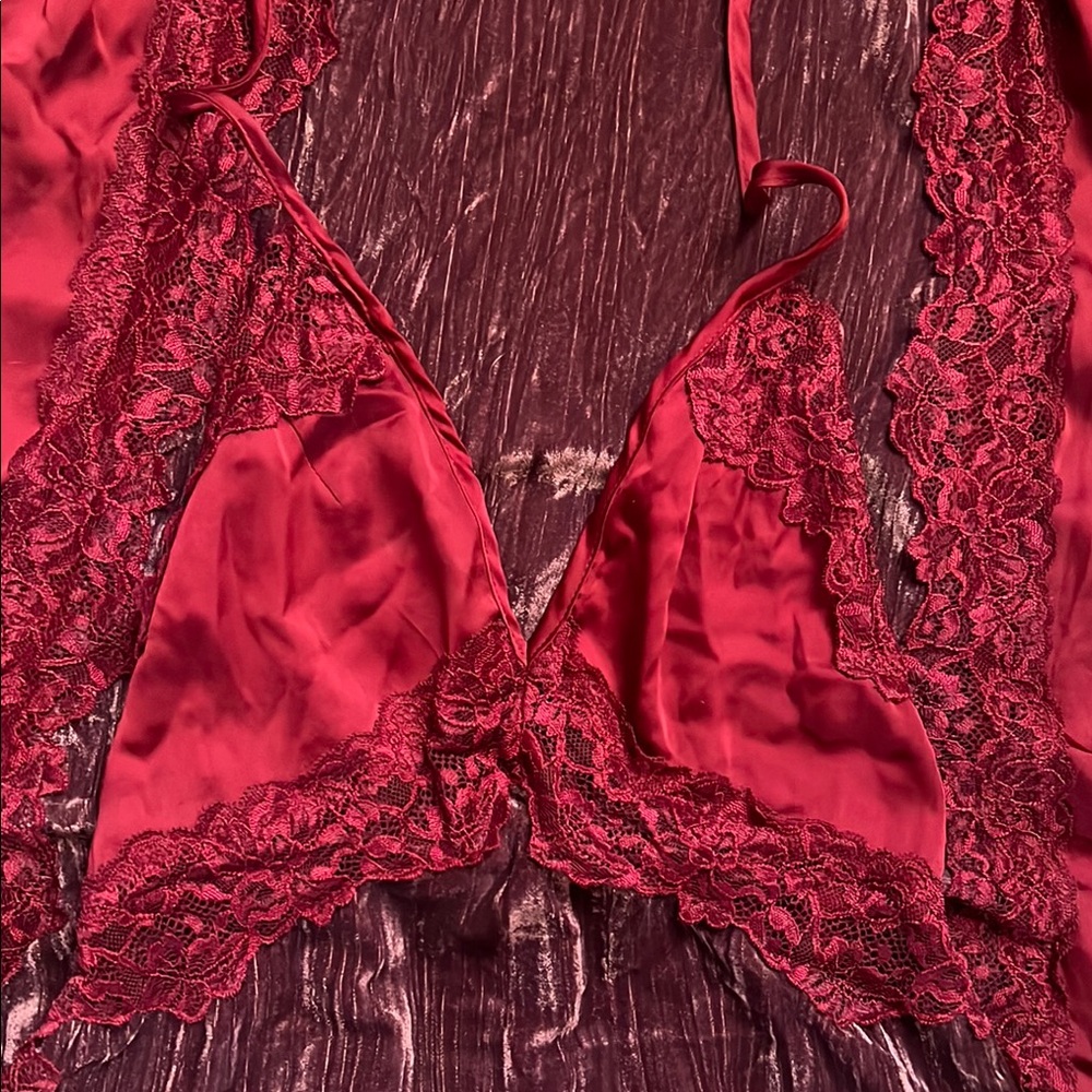Free People Red Lace Nightgown